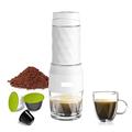 Portable Coffee Maker Espresso Machine Hand Press Capsule Ground Coffee Brewer for Travel and Picnic Portable Coffee Machines (Color : White)