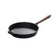 WBDHEHHD Frying Pans Non Stick Pan,Symmetry Hard Anodized Nonstick Wok Wooden Handle Uncoated Non-Stick Cast Iron Steak