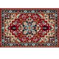 IKMEZS Vintage Washable Rug for Living Room, Tribal Aztec Ethnic Pattern Non Slip Large Area Rugs，Soft Low Pile Carpet Floor Mat for Indoor Bedroom Kitchen Entryway，Retro Red Blue Teal,120x170cm