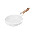 QIANGT Pan Main Kitchen Frying Pan, Ceramic Coated Pan, Multi-Function Frying Pan, Electric Wooden Handle Frying Pan White Pot (Size : 26cm)