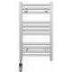 400mm Wide Chrome Electric Bathroom Towel Rail Radiator Heater With AF Thermostatic Electric Element UK Pre-Filled (400 x 600 mm)