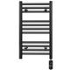 400mm Wide Matt Black Electric Bathroom Towel Rail Radiator Heater With AF Thermostatic Electric Element UK Pre-Filled (400 x 600 mm)