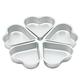 LAKEINX 5pcs Heart Shaped Cake Pan Set Tin Muffin Chocolate Mold Baking Mold Mould for Wedding Birthday Party 4inch