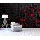 Wallpaper 3D Wall Mural Black Square Red Light Home Bedroom Living Room Wall Decoration 3D Background 300x215 cm