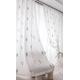 ANAZOZ Curtains with Hooks,2 x 52W x 45H,2 Panels Sets Semi Sheer Curtains for Living Room Leaves Pattern Curtains Living Room Sheer White Green