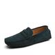 New Mens Men's Loafers Genuine Leather Suede Vamp Penny Loafer Stitching Details Round Toe Anti-Slip Lightweight Flat Heel Walking Party Slip-ons (Color : Navy, Size : 11 UK)