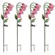 garden mile 4 x Large Solar Powered Glass Foxglove Flower Stake Lights with LED Light Decorative Hand Painted Garden Flowers Ornamental Solar Garden Lighting Patio Pathway Flowerbed
