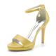 ZhiQin Pointed Toe Women Open Toe Bridal Wedding Shoes Pumps Satin High Heel Prom Shoes,Gold,8 UK