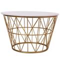 Nordic Household Stainless Marble Coffee Table, Modern And Simple Small Apartment Console & Sofa Tables Iron Round Outdoor Garden Terrace Tables,Gold,70 * 70 * 45CM