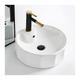 Bathrooms Basin White Ceramic Round Bathroom Sink with Drain and Faucet, Bathroom Sinks Above Counter, Bathroom Vessel Sinks, Ceramic Vessel Sink, Counter Top Sink Bathroom Sink