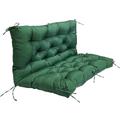 JhLwARes Porch Swing Cushions with Backrest & Ties 2-3 Seater Garden Bench Cushions Thicken 4" Patio Furniture Cushions Replacement Overstuffed Loveseat Seat Mats,Green-40x40Inch