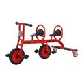 LJJY-KK Kids Tricycle Double Seat, Daycare Toddler Tandem Trike, Metal Kids Trike for Preschool Playground, Children Outdoor Playground Tricycles Equipment,Red B