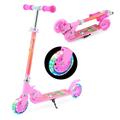 TENBOOM Scooter For Kids Ages 4-7 Boys Girls With Led Light Up Wheels, 2 Wheels Kick Scooter Micro Kids Scooter With Adjustable Handlebar Rear Brake for Kids Ages 3-10, Flame Rose