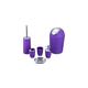 Toothbrush Holder, 6Pcs Plastic Bathroom Set Shampoo Dispenser Toothbrush Holder Trash Can Soap Dish Toilet Brush (Color : Green) (Color : Purple)