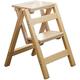 Folding Ladder Staircase Multi Functional Folding Solid Wood Ladder Stool Step Stool Household Stool Step Ladder Foldable Stepladder/Wood Color