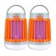Yokbeer Electric Mosquito Killer Lamp, 2 in 1 Mosquito Killer Lamp, Rechargeable Camping Mosquito Repellent Light Insect Trap Kill Mosquitoes, Flies, Moths (Color : Orange, Size : 2PACK)