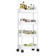 4 Tier Slim Storage Cart, Multifunctional Storage Cart, Slide Out Storage Rolling Utility Cart Tower Rack, for Office, Bathroom, Kitchen, Laundry Room & Narrow Places (Color : white, Size : 15cm)
