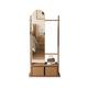 Full Length Mirror, Household solid wood full-length mirror living room floor-standing dressing mirror hanging clothes hanger integrated small apartment fitting mirror floor-standing mirror -Toughened