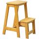 Wooden Folding Ladder Chair Step Stool Solid Wood Household Ladder Two step Folding Ladder Stool Dual use Climbing Stool Ladder Two step Ladder For Shoes Bench Step stool (Color :