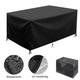 Patio Furniture Covers Waterproof 370x170x90cm/LxWxH Rattan Covers Waterproof/Garden Furniture Covers Heavy Duty Oxford Polyester Waterproof Covers Outdoor Rattan Cube Garden Furniture -Black