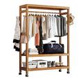 Heavy Duty Clothes Rack Freestanding Coat Rack Stand With Shoe Bench, Coat Tree With 2 Hooks And 2-Tier Shoe Rack, Lots Of Storage Space, 3-In-1 Hall Tree Entryway/A/99 * 35 * 165Cm (A 99 *