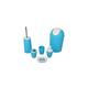 Toothbrush Holder, 6Pcs Plastic Bathroom Set Shampoo Dispenser Toothbrush Holder Trash Can Soap Dish Toilet Brush (Color : Green) (Color : Blu)