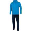 JAKO Kinder Trainingsanzug Polyester Striker 2.0 mit Kapuze, blau/neongelb, 164, M9419