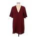 American Apparel Casual Dress - Shift: Burgundy Solid Dresses - Women's Size Medium