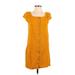 TeXTURE & THREAD Madewell Casual Dress - Shift Square Short sleeves: Orange Dresses - Women's Size Small