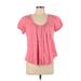 French Connection Short Sleeve Blouse: Pink Tops - Women's Size 12
