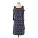 Nine West Casual Dress: Blue Print Dresses - Women's Size 4