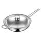 WBDHEHHD Wok Cookery Composite Three-Layer Steel Frying Pan Thickened Stainless Steel Frying Pan Non-Stick Frying Pan Less Smoke Frying Pan Vision
