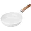 WBDHEHHD Pan Main Kitchen Frying Pan, Ceramic Coated Pan, Multi-Function Frying Pan, Electric Wooden Handle Frying Pan White-26cm