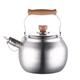 Stove Top Kettle Tea Kettle Stovetop Stainless Steel Whistling Kettle with Spout Cover Hot Water Boiler Kettle Portable Kitchen Stovetop Whistling Tea Kettle (Color : Silver, Size : 5L)