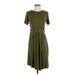 ASOS Casual Dress - Fit & Flare: Green Solid Dresses - Women's Size 4