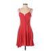 Amanda Uprichard Casual Dress - A-Line: Red Solid Dresses - Women's Size Small