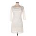 Express Outlet Casual Dress - Sweater Dress: Ivory Dresses - Women's Size Medium