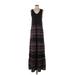 Free People Casual Dress - Maxi: Black Fair Isle Dresses - Women's Size Small