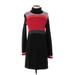 Free People Casual Dress - Sweater Dress: Black Color Block Dresses - Women's Size Small