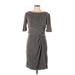 Ellen Tracy Casual Dress - Sweater Dress: Gray Marled Dresses - New - Women's Size 10