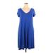 Lane Bryant Casual Dress - Midi: Blue Solid Dresses - Women's Size 14 Plus