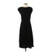 Ann Taylor LOFT Casual Dress - Fit & Flare: Black Solid Dresses - Women's Size 4