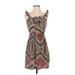 As U Wish Casual Dress - Mini: Brown Paisley Dresses - Women's Size Small