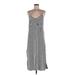 RVCA Casual Dress - Slip dress: Gray Marled Dresses - Women's Size Medium