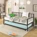 Twin Daybed with Trundle Multifunctional Metal Lounge Daybed Frame