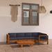Millwood Pines 6 Piece Patio Lounge Set w/ Cushions Acacia Wood in Gray | 67 W in | Wayfair B472AD2172BA482E9585372BAC336912