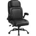 Inbox Zero Mainetas Executive Chair Upholstered/Metal in Black/Brown | 47 H x 28 W x 28 D in | Wayfair 5F0C03816E634565AFEEAEC9CA3BFA8F