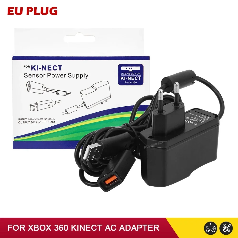 NEUE EU UNS Für Xbox 360 STECKER USB AC Adapter Netzteil mit USB Ladekabel für Xbox 360X-360 Slim Kinect Sensor Spiel Zubehör
