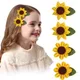 2 stücke Sunflower Haar Pins Handgemachte Mädchen Pferdeschwanz Haar Clips Nette Duckbill Barrettes