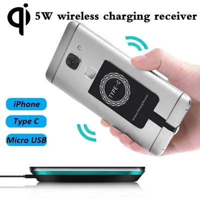 Qi Wireless Charging Receiver für Typ C Micro USB iPhone Universal Wireless Charging für Samsung